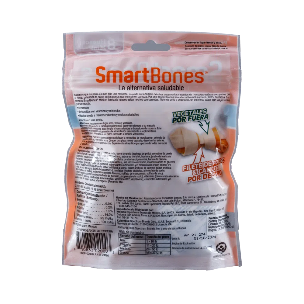 Snack para perros pequeños Smartbones Sweet Potato 8 Und
