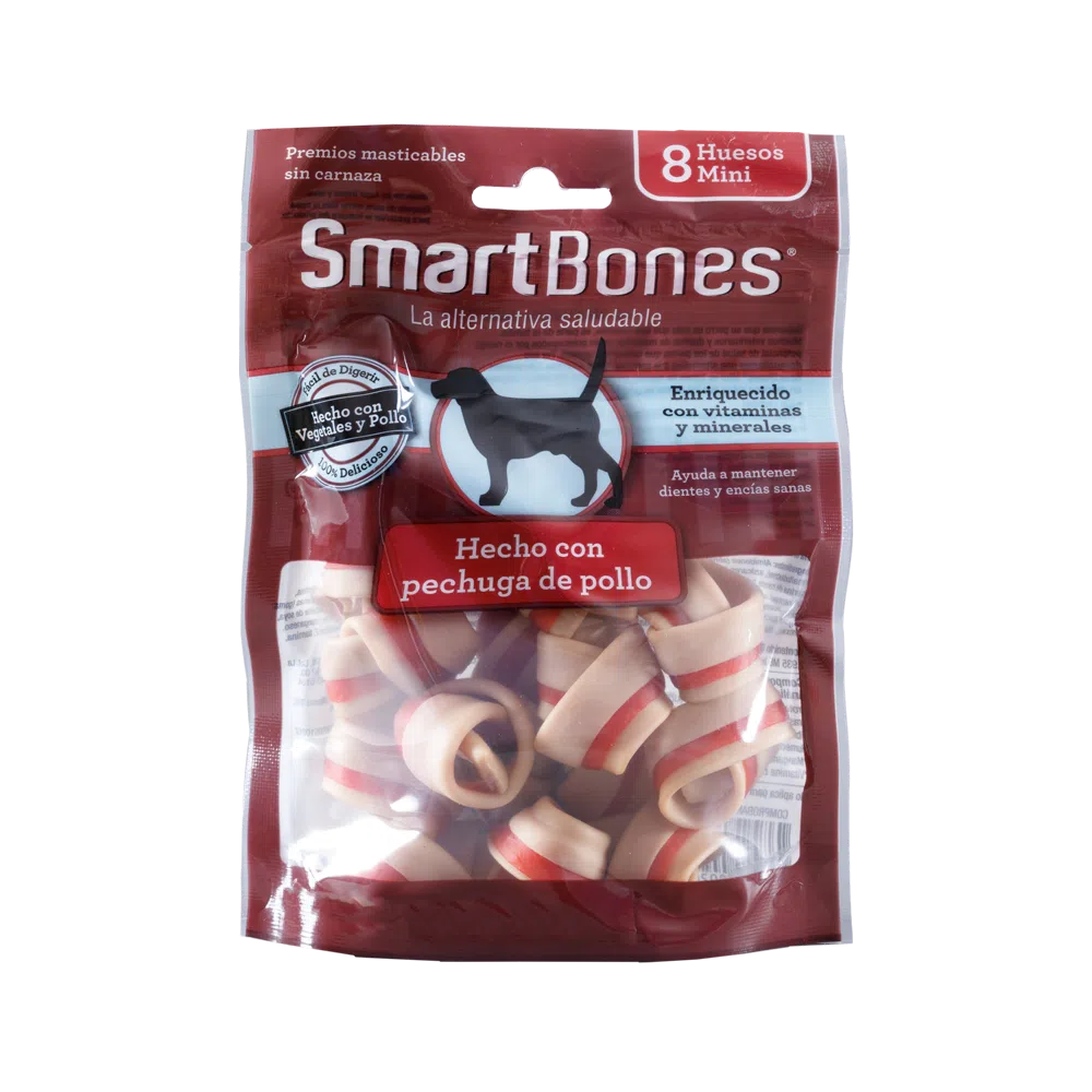 Snack para perros pequeños Smartbones Pollo Paquete 8 Und