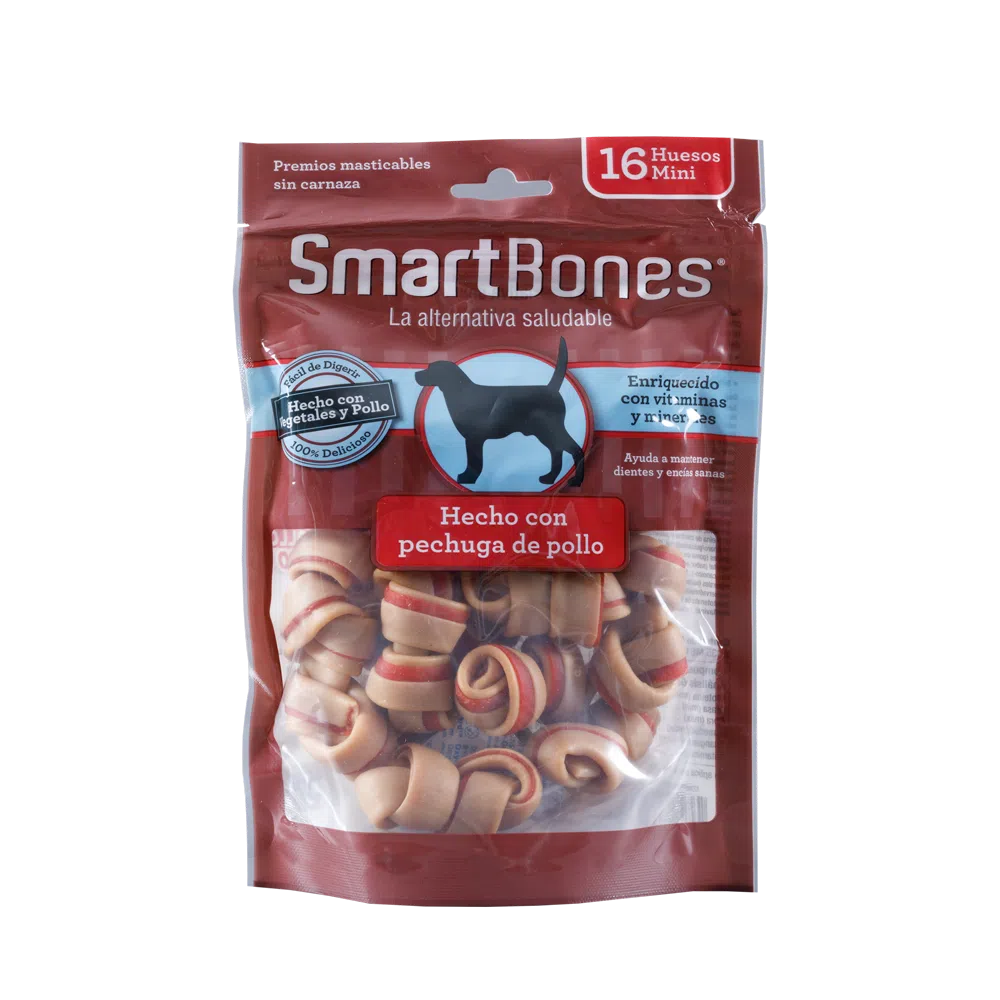 Snack para perros pequeños Smartbones Pollo Paquete 16 Und