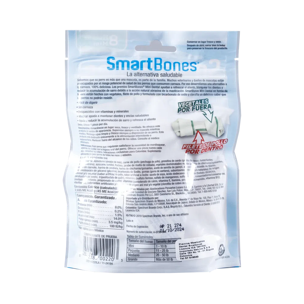 Snack para perro pequeño Smartbones dental 8 Und