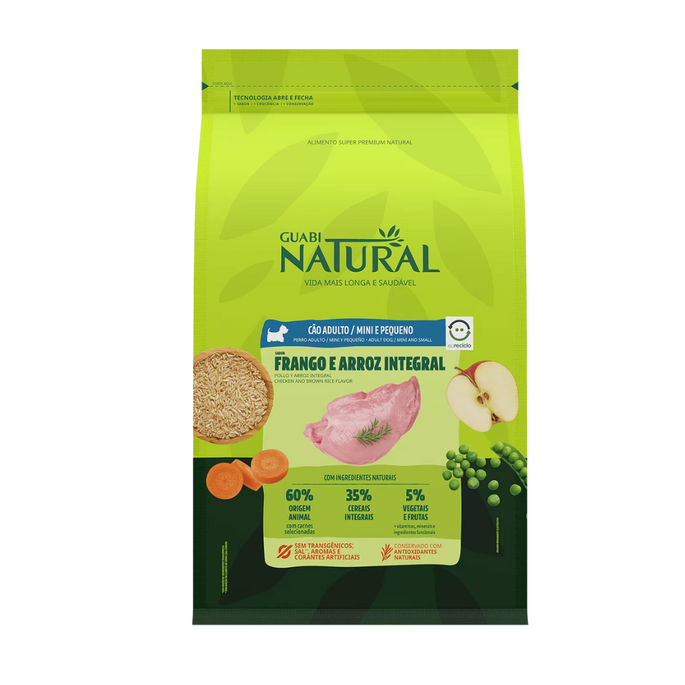 Alimento para Perros Adultos Razas Minis y Pequeñas Guabi Natural – Pollo y Arroz Integral