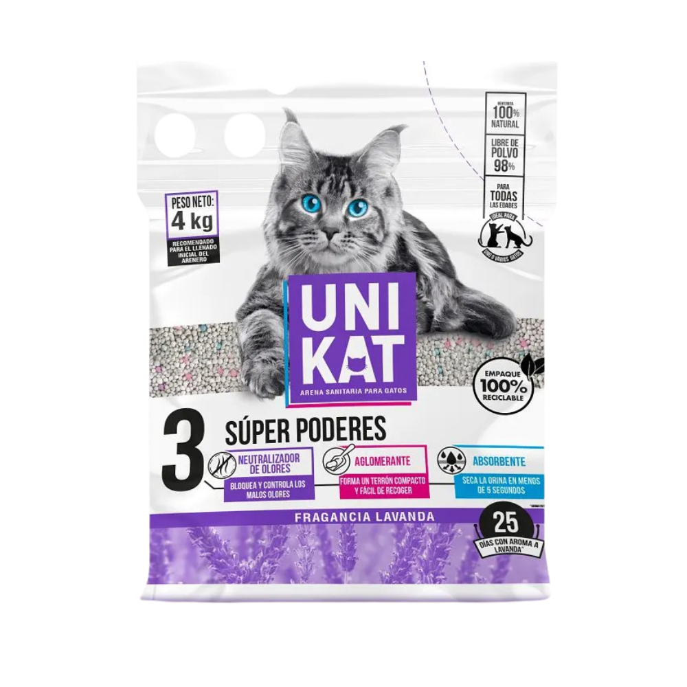 Arena para gatos Unikat aroma lavanda