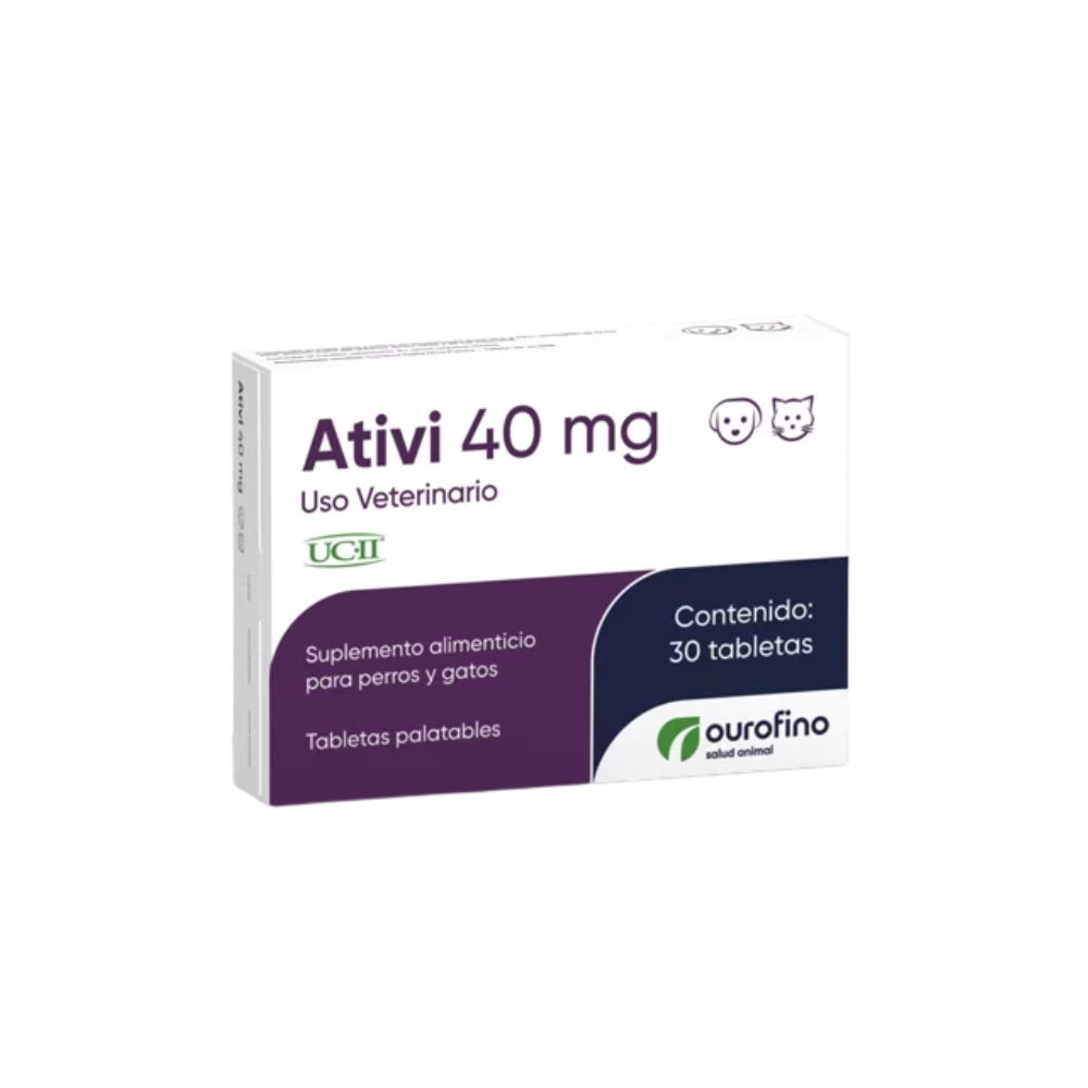 Ativi 40 mg - Suplemento para perros y gatos x 30 Tabs