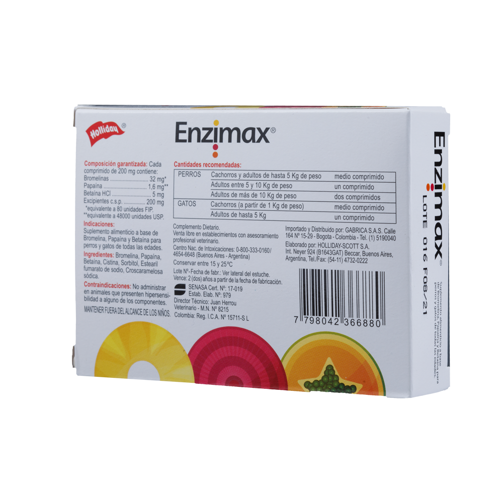 Biomodulador Enzimax para Perros y Gatos 20 Tabletas