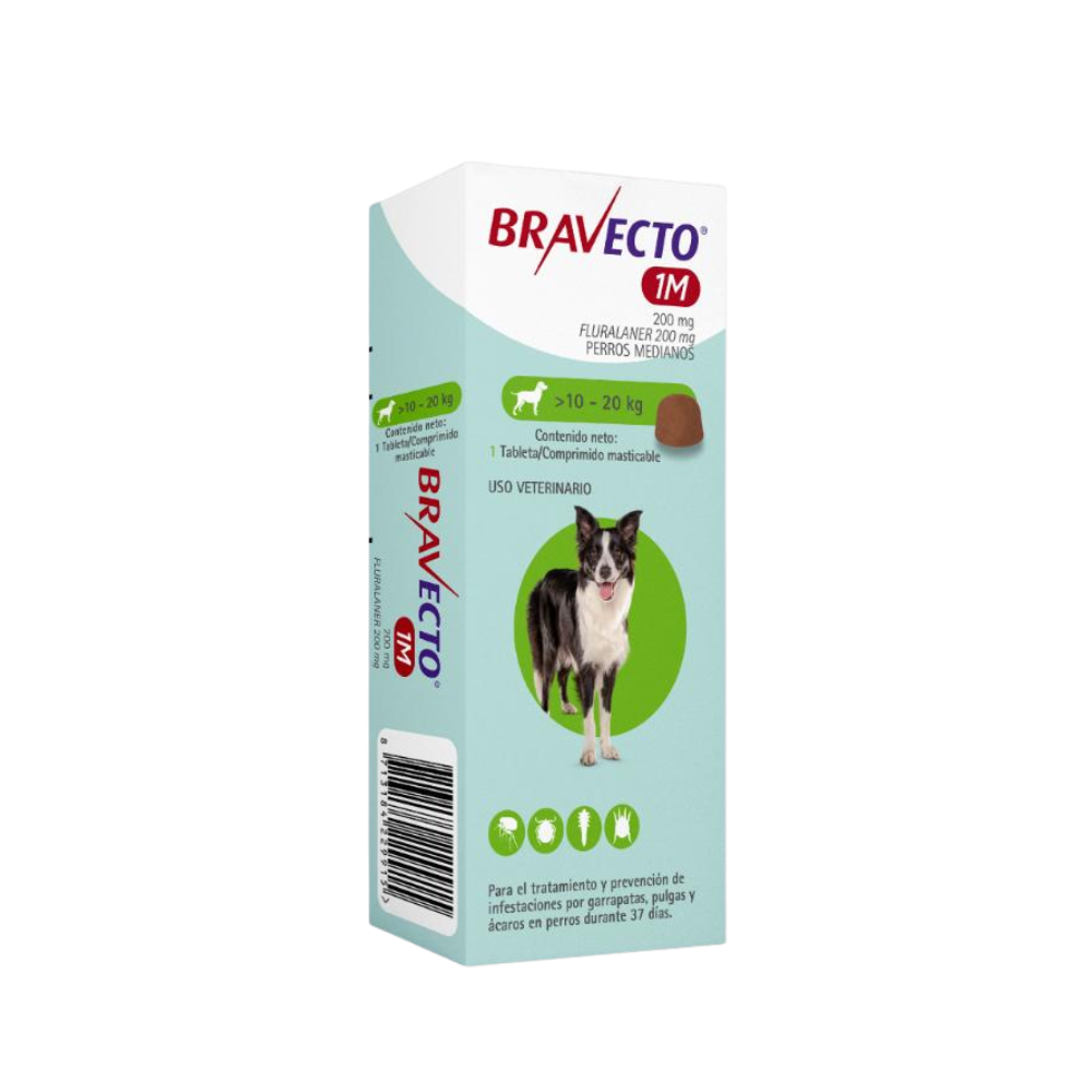 Bravecto 37 Días - Tableta Antipulgas Perros de 10 a 20 KG