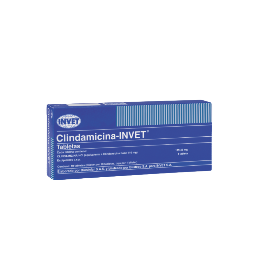 Clindamicina – INVET 110 Mg Caja 10 Tabletas