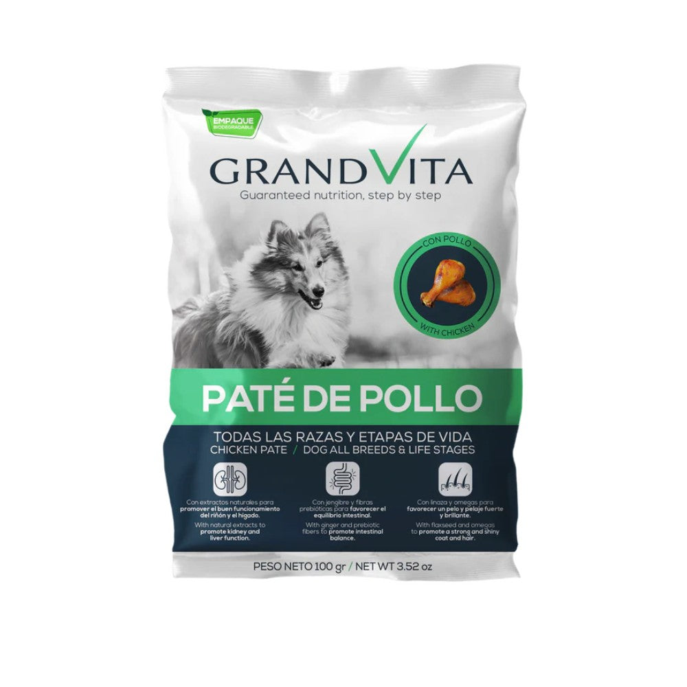 Comida Húmeda para perro Grand Vita paté pollo 100 Gr