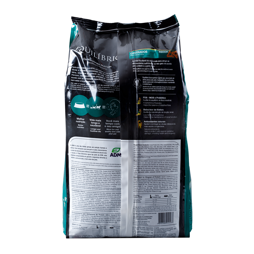 Comida para gato Equilibrio Adulto Castrad +7 1,5Kg