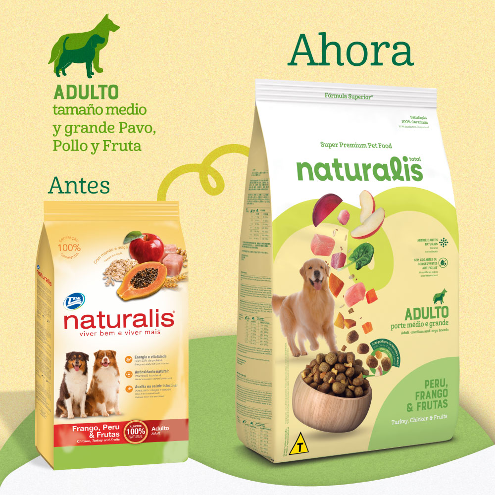Comida para Perro Naturalis Adulto Raza Mediana Grande Pollo, Pavo y Frutas 2,5 Kg
