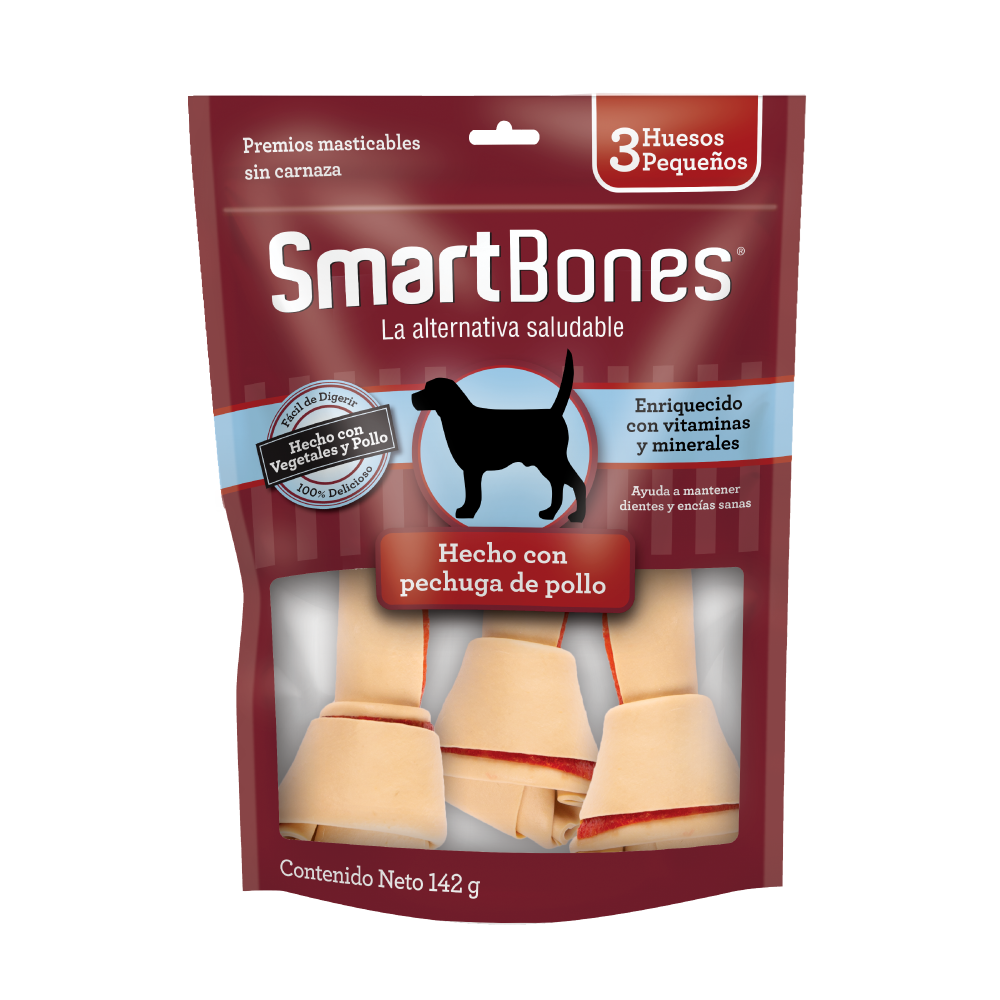 Snack para perros pequeños Smartbones Pollo Paquete 3 Und