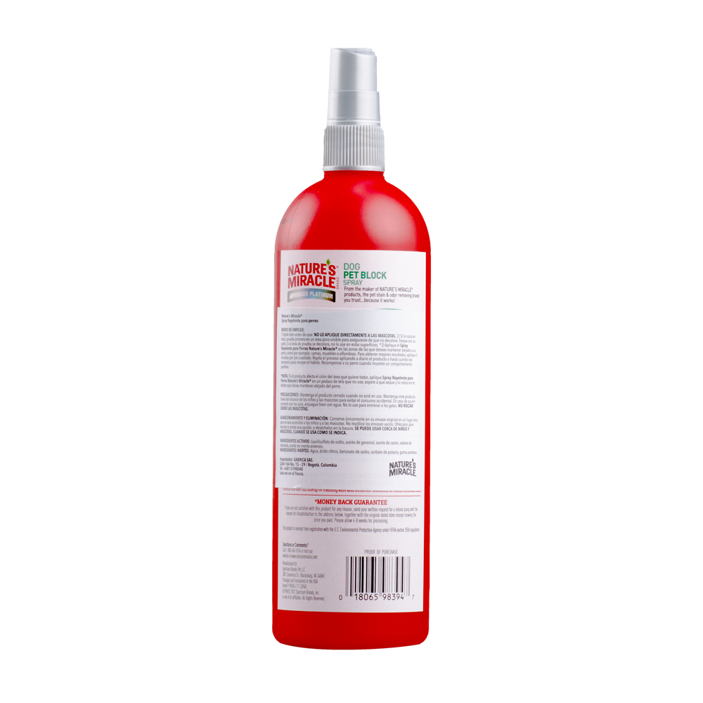 Spray Repelente Perro Nature Miracle 16 Onz