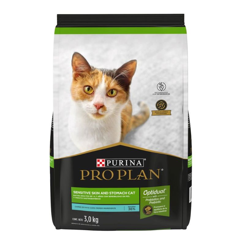 PROPLAN CAT SENSITIVE SKIN AND STOMACH/PAVO PREBIOTICO 3,5 KG