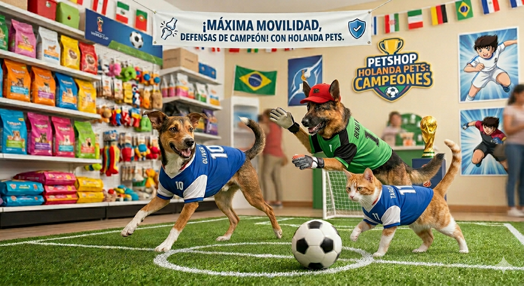 Mundial en casa: Cómo cuidar las articulaciones y defensas de tu mascota al estilo Supercampeones con Holanda Pets