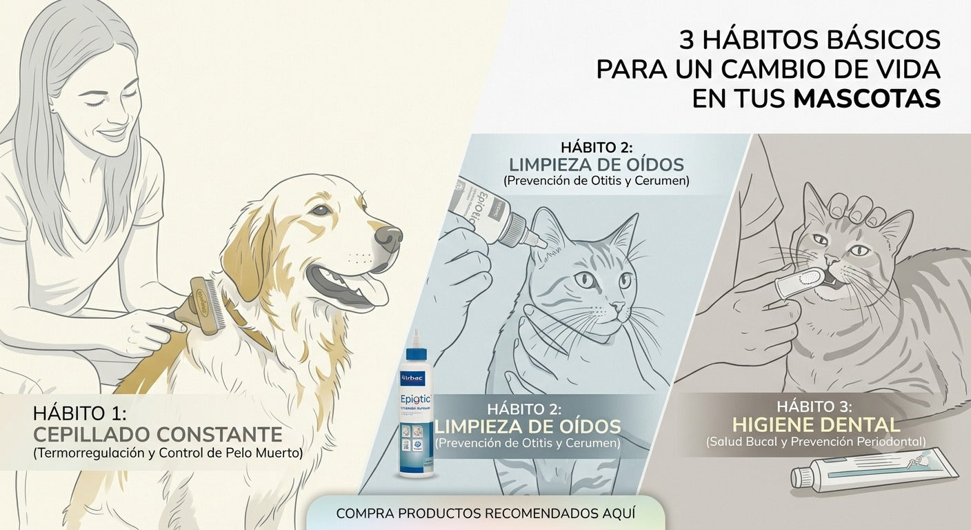 3 Hábitos Básicos de Higiene que Cambiarán la Vida de tu Perro o Gato