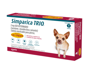 Antiparásitario Interno y Externo para perro Simparica Trio - 1 Tableta