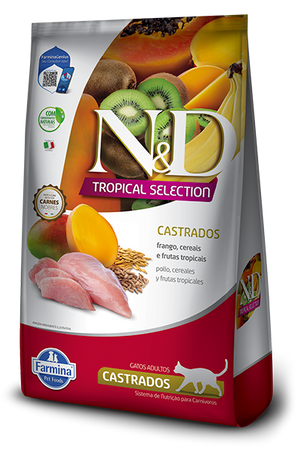 Concentrado para gatos Adultos N&D Natural And Delicious Tropical Adult Cat Castrados Frango