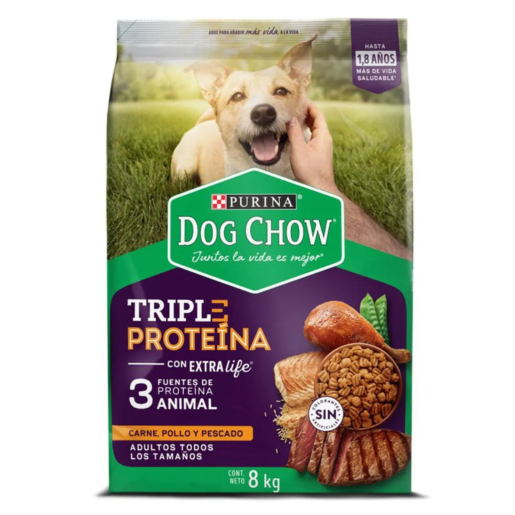 Dog Chow Adto 3 Proteina X 8 Kg Sin Colorantes