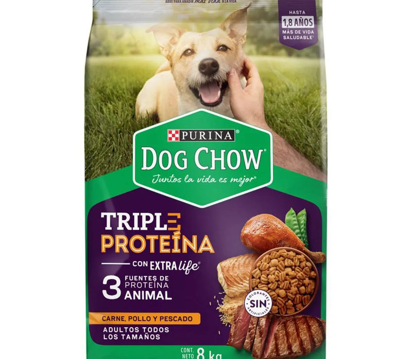 Dog Chow Adto 3 Proteina X 8 Kg Sin Colorantes