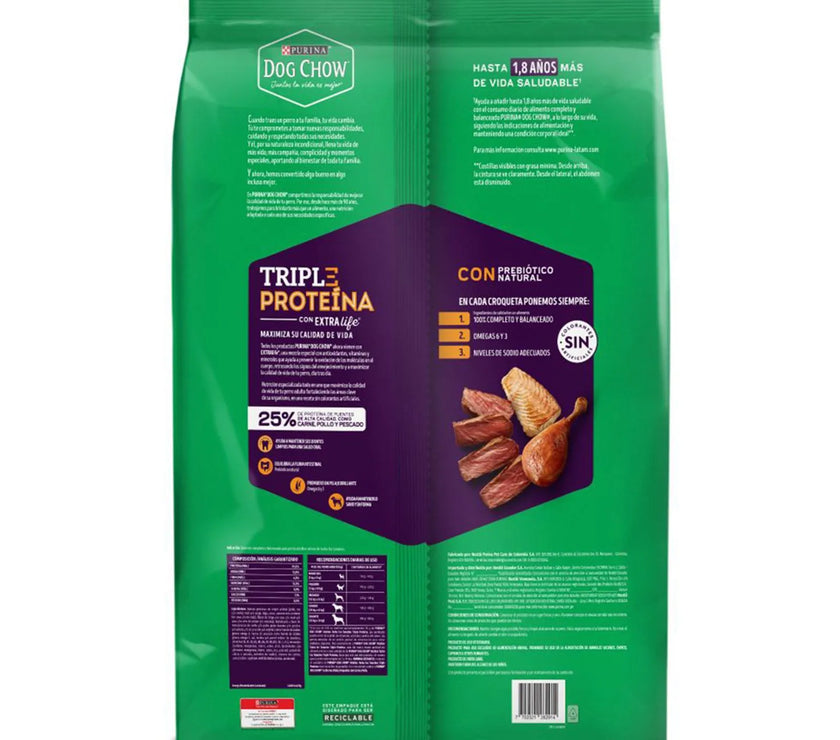 Dog Chow Adto 3 Proteina X 8 Kg Sin Colorantes