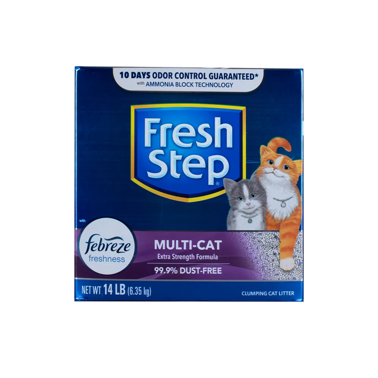 Arena para gato Fresh Step Multi Cat Aglomerante con Febreze 14Lbs