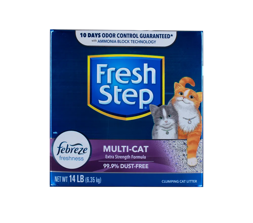 Arena para gato Fresh Step Multi Cat Aglomerante con Febreze 14Lbs