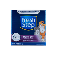 Arena para gato Fresh Step Multi Cat Aglomerante con Febreze 14Lbs