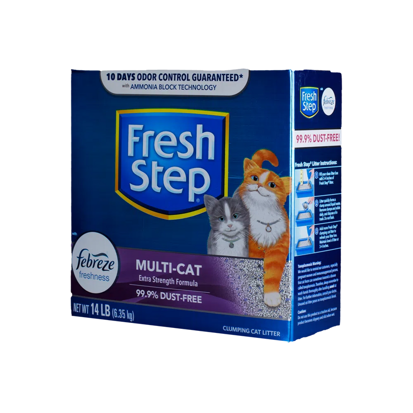 Arena para gato Fresh Step Multi Cat Aglomerante con Febreze 14Lbs