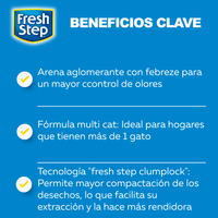 Arena para gato Fresh Step Multi Cat Aglomerante con Febreze 14Lbs