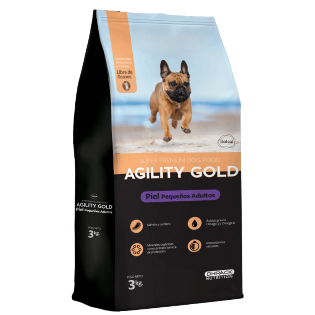 Agility Gold Pequeños Adulto Piel - 3 Kg