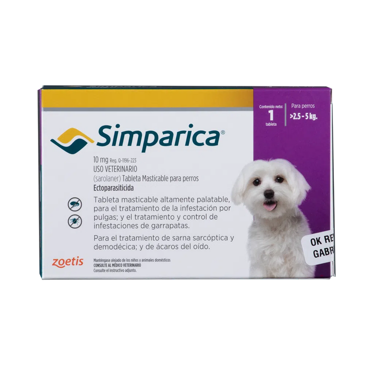 Antiparásitario Externo para perro  Simparica Caja 1 Tableta