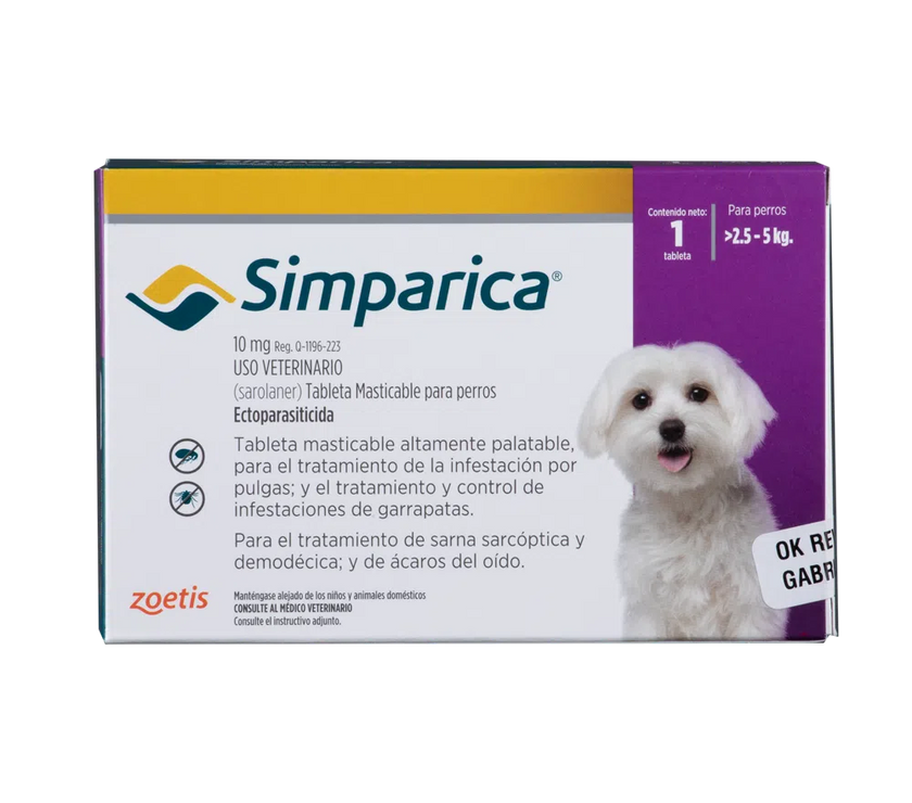 Antiparásitario Externo para perro  Simparica Caja 1 Tableta