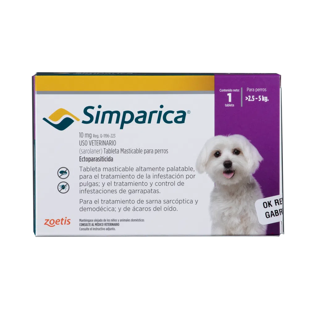 Antiparásitario Externo para perro  Simparica Caja 1 Tableta