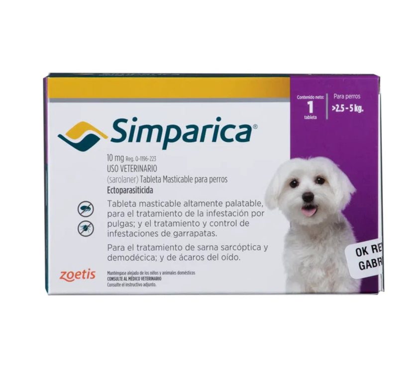Antiparásitario Externo para perro  Simparica Caja 1 Tableta