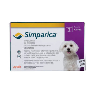 Antiparásitario Externo para perro  Simparica Caja 1 Tableta