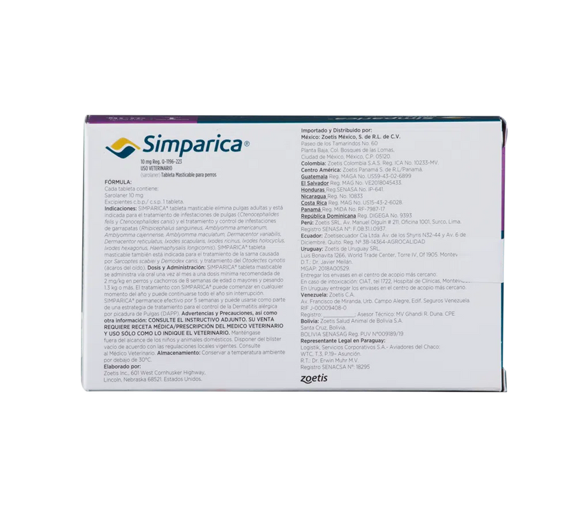 Antiparásitario Externo para perro  Simparica Caja 1 Tableta