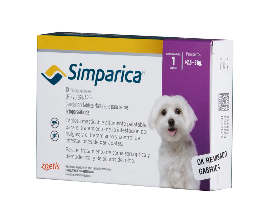 Antiparásitario Externo para perro  Simparica Caja 1 Tableta