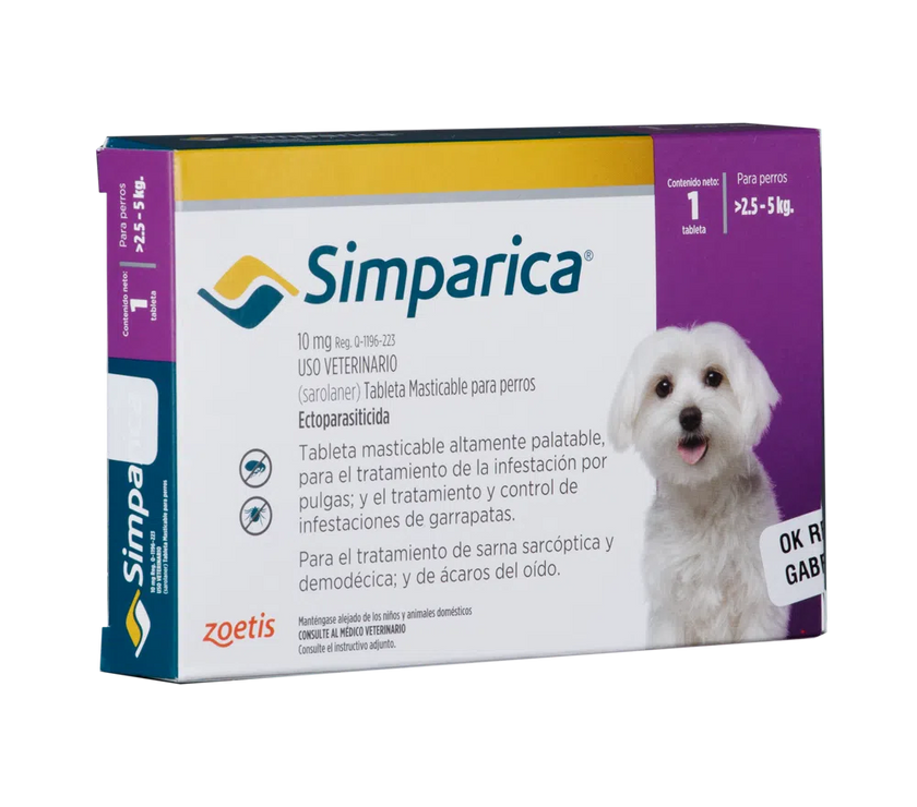 Antiparásitario Externo para perro  Simparica Caja 1 Tableta