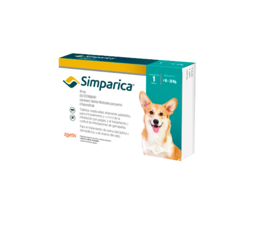 Antiparásitario Externo para perro  Simparica Caja 1 Tableta