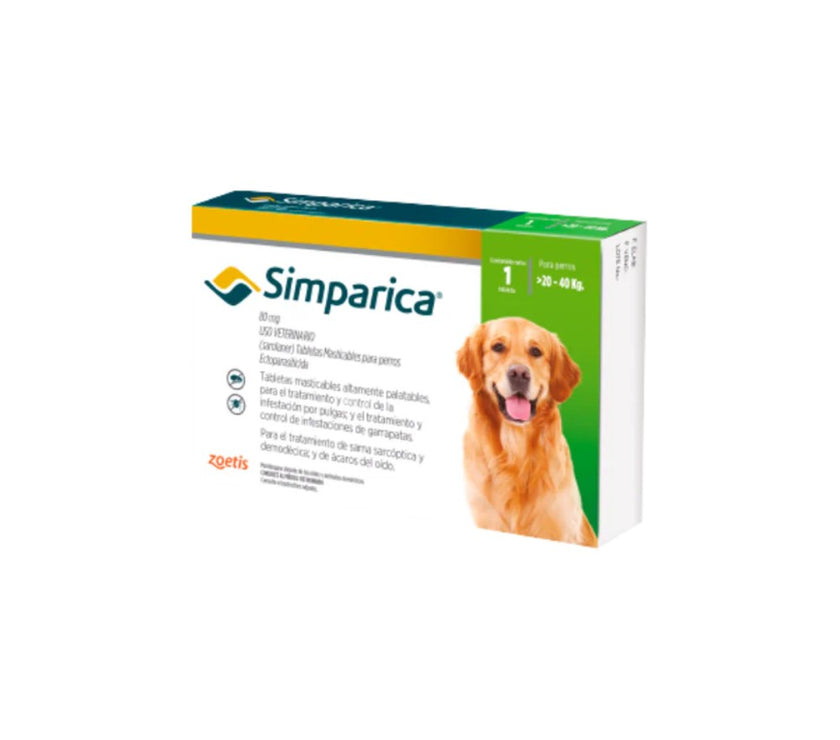 Antiparásitario Externo para perro  Simparica Caja 1 Tableta