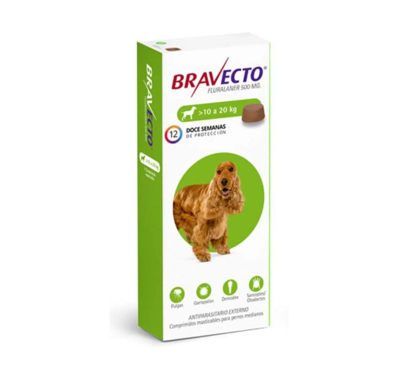 Bravecto Tab 10 A 20 Kg - 500 Mg