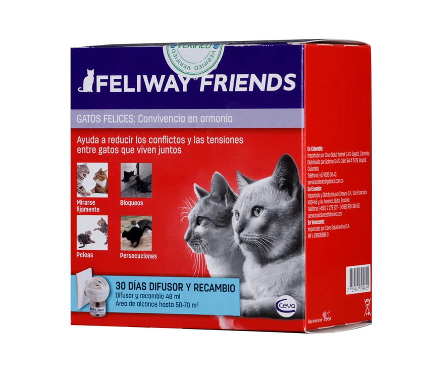 Difusor de aromas para gatos Feliway Friends + Recarga 48ml