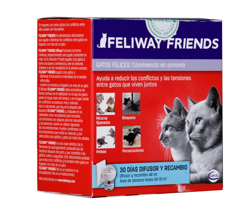 Difusor de aromas para gatos Feliway Friends + Recarga 48ml