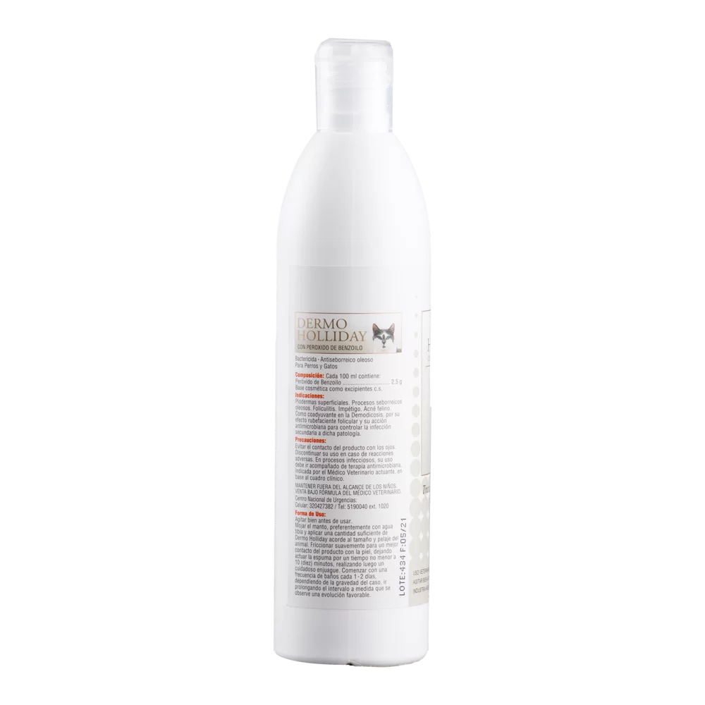 Dermoholliday Shampoo Antiséptieco Perros y Gatos 250 Ml