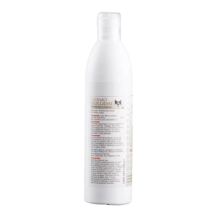 Dermoholliday Shampoo Antiséptieco Perros y Gatos 250 Ml