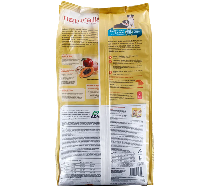 Comida para perro Naturalis Adulto Carne, Pollo Pavo y Frutas 2Kg