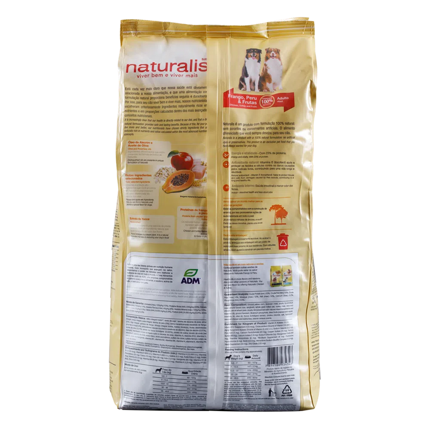 Comida para perro Naturalis Adulto Pollo Pavo y Frutas 2Kg