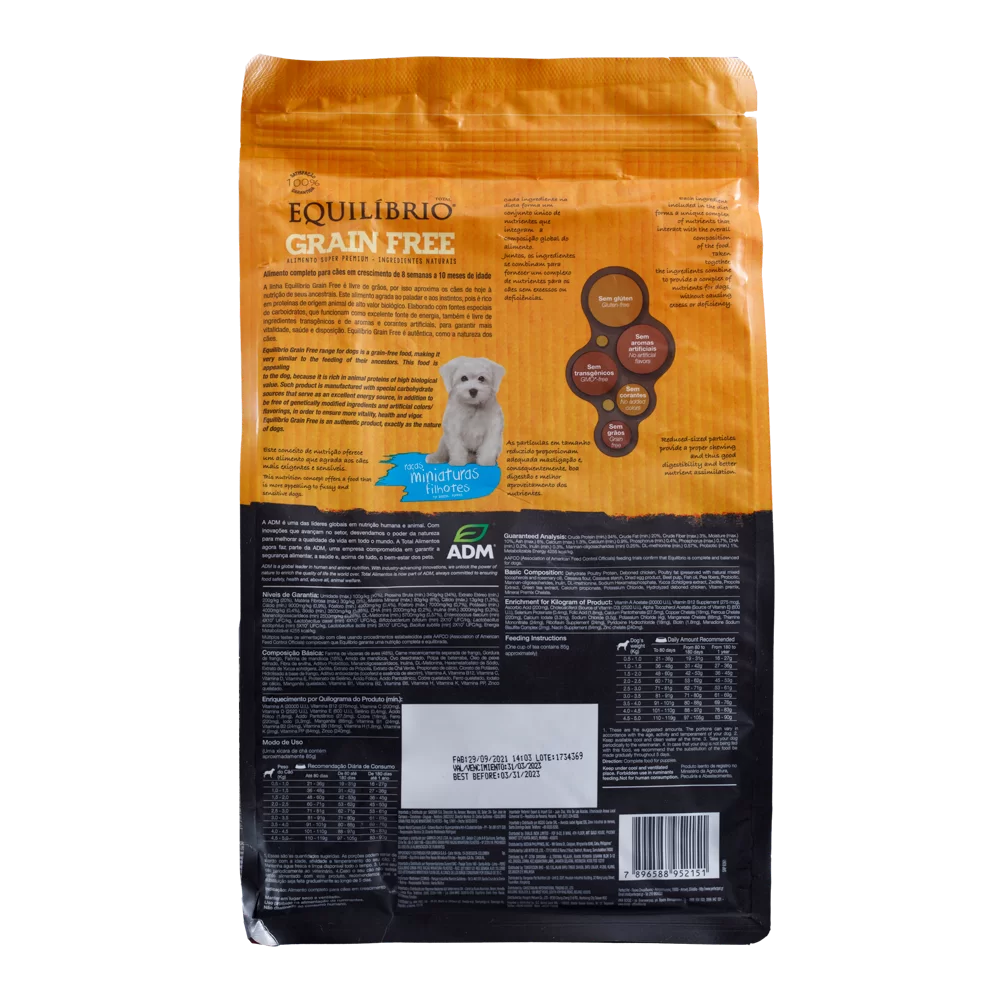 Comida para perro Equilibrio Grain Free Cachorro Mini 1,5Kg