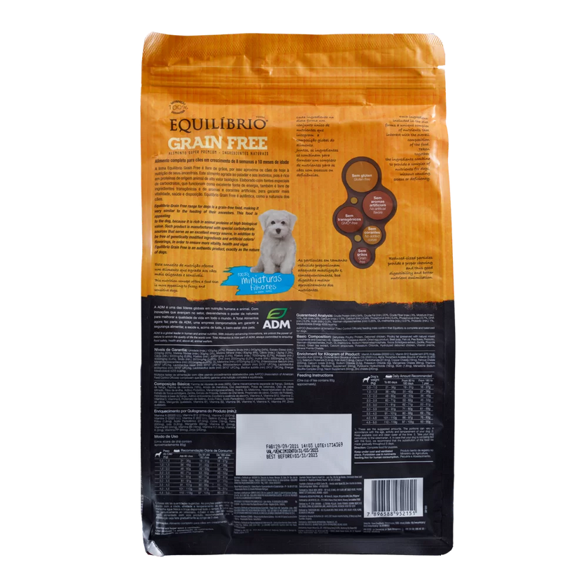 Comida para perro Equilibrio Grain Free Cachorro Mini 1,5Kg