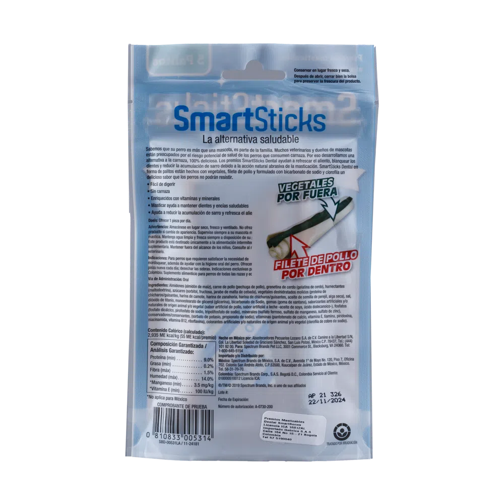 Snack dental Smartsticks Paquete 5 Und