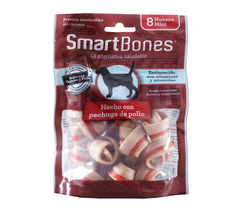 Snack para perro Smartbones Pollo Mini 8pk